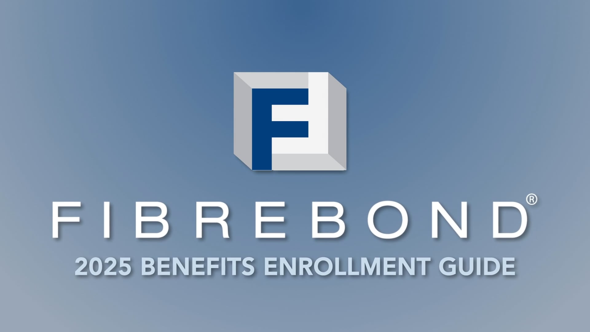 A corporate video cover image which says "Fibrebond 2025 Open Enrollment Guide"